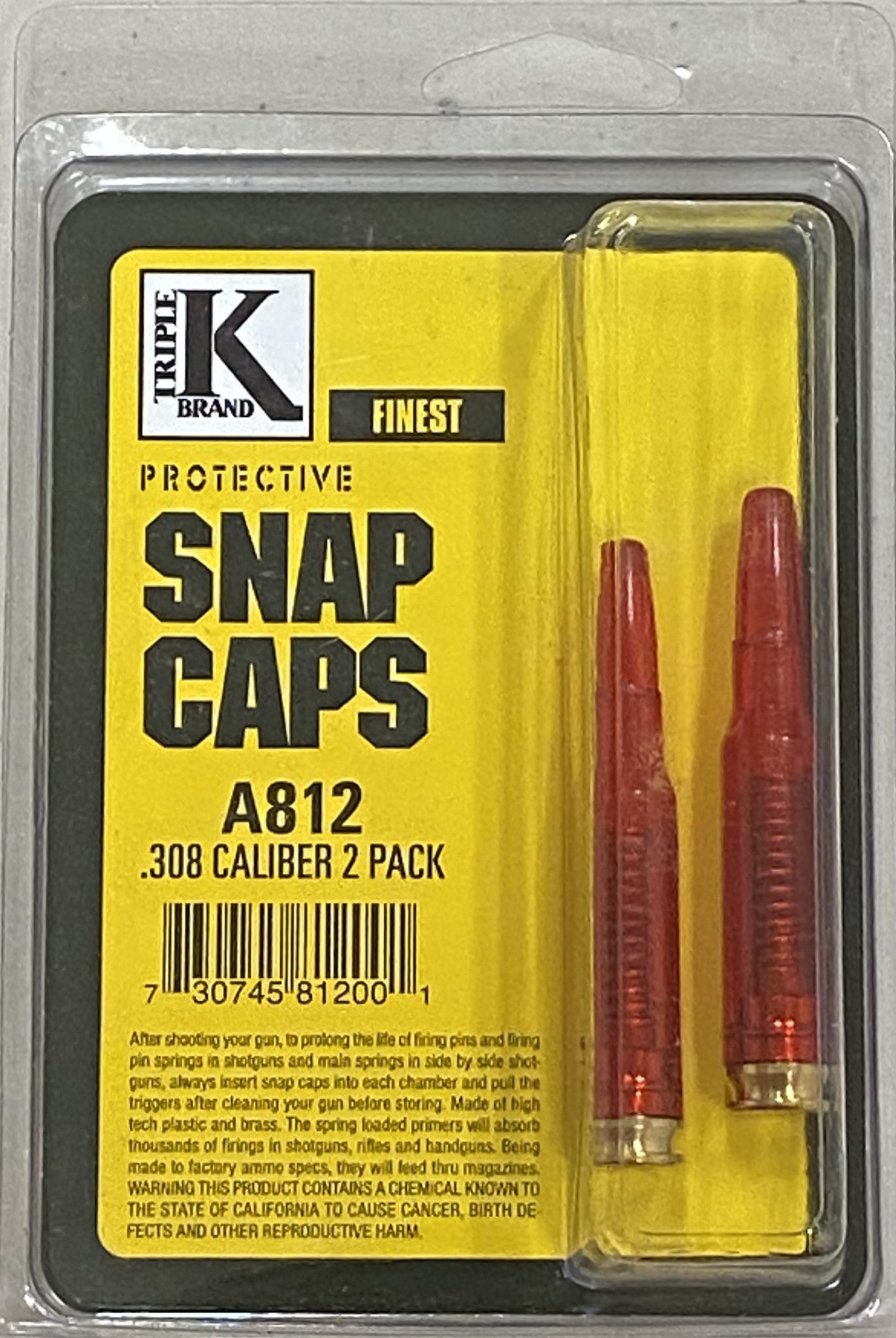 TRIPLE K .308 SNAP CAPS (2 PACK) High Caliber Services Corp