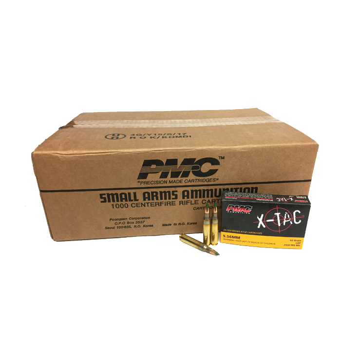 PMC Ammo, 5.56 62 Grain GreenTip, 1000 Rounds