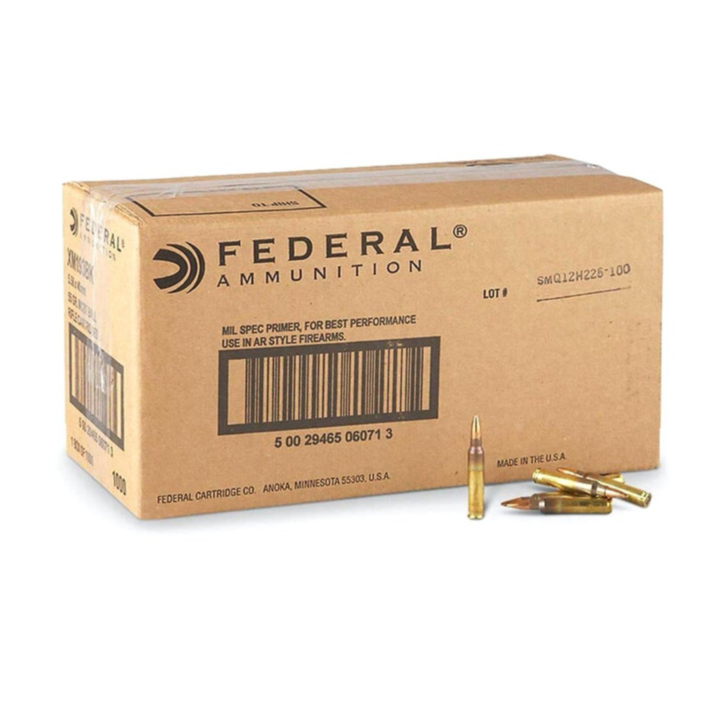 Federal Ammo, 5.56 55 Grain FMJ, 1000 Rounds