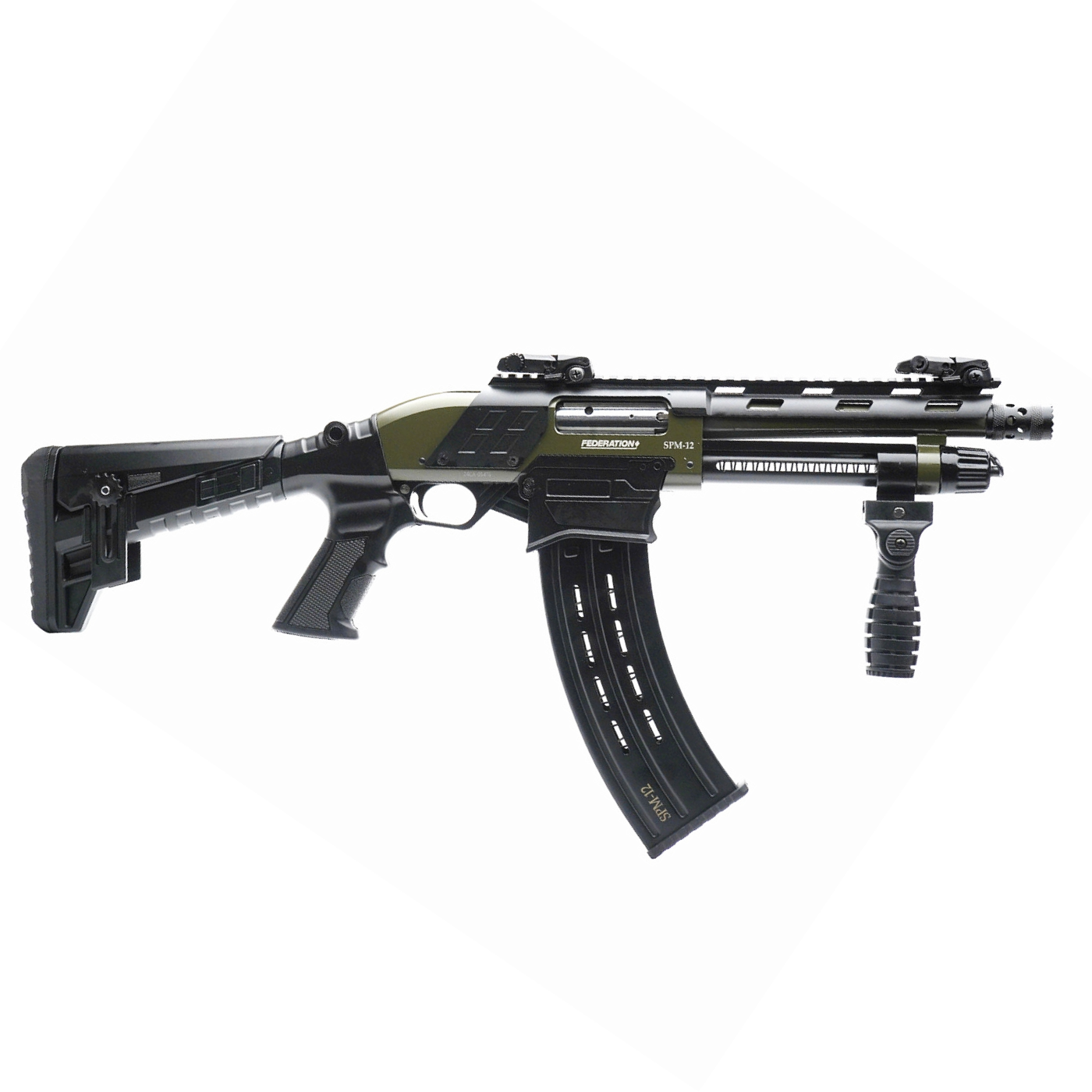 Federation Firearms, SPM-12, 9" Barrel, OD Green, 12GA